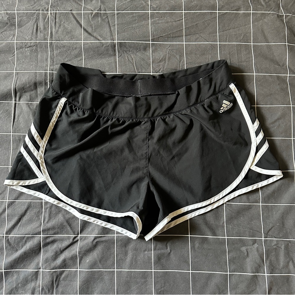 Adidas Women's Black and White Athletic Shorts
